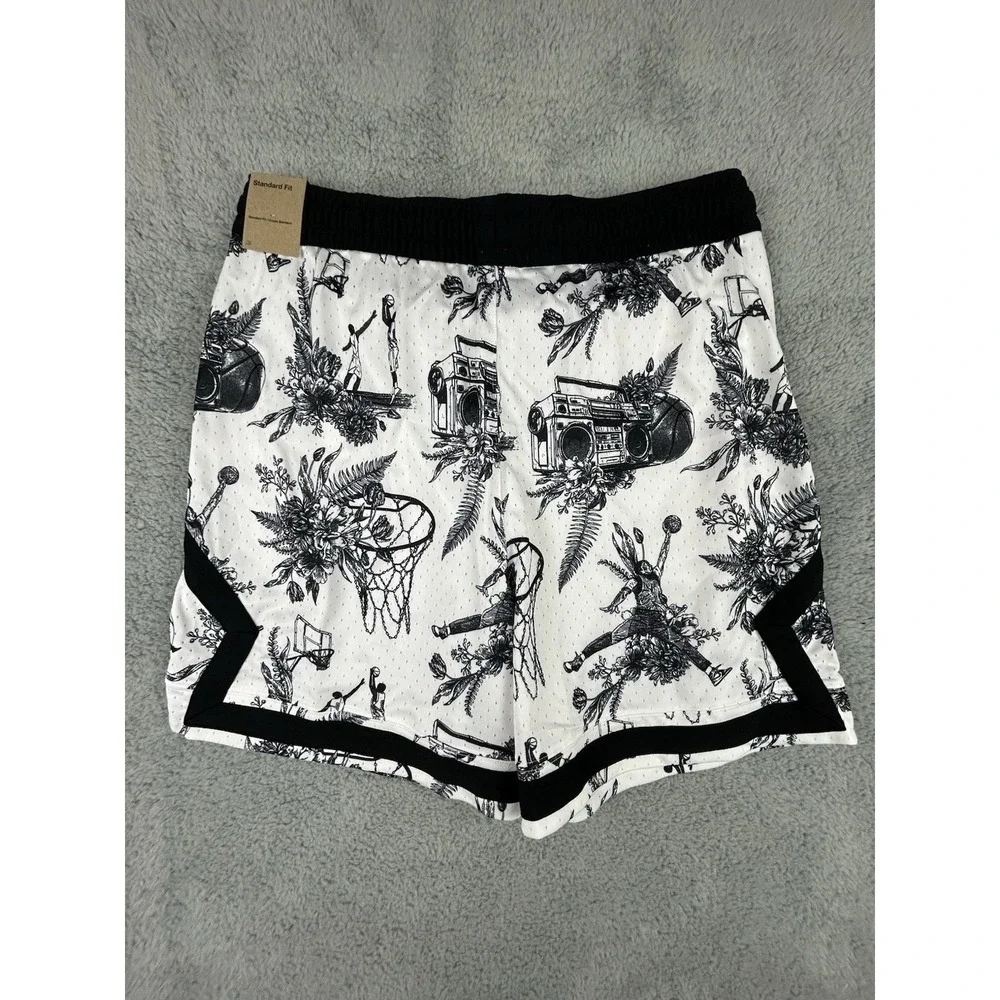 Nike Jordan Shorts Mens XL White Dri-Fit Sport Diamond Printed FV8614-100 NWT